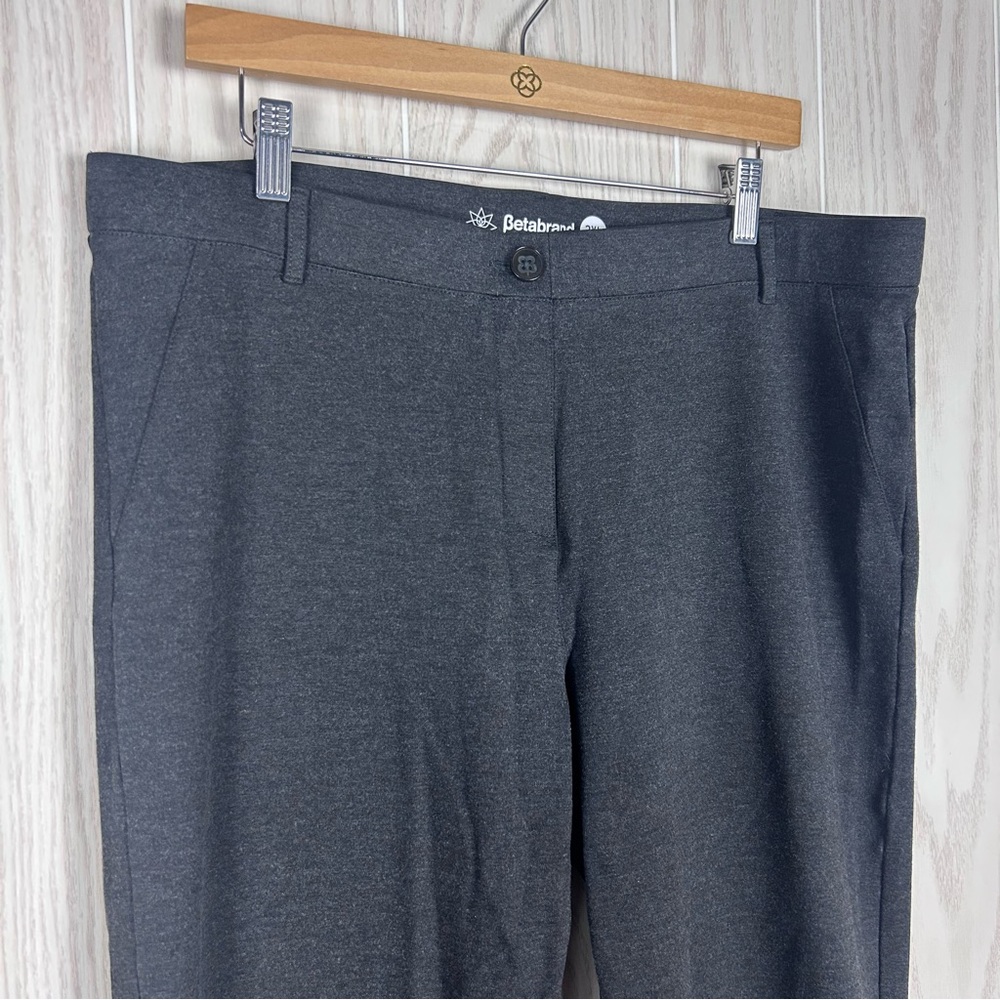 Betabrand Charcoal Classic Dress Pant Yoga Bootcut Pants, 2XL